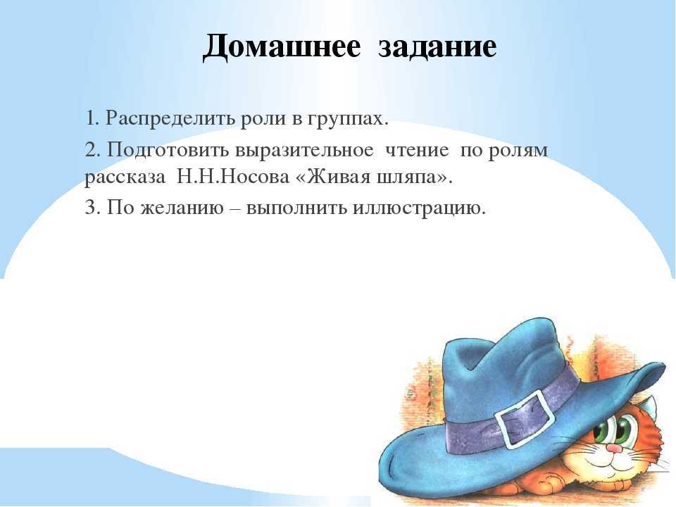 «живая шляпа» краткое содержание для читательского дневника по сказке носова (1 класс) – главная мысль, отзыв