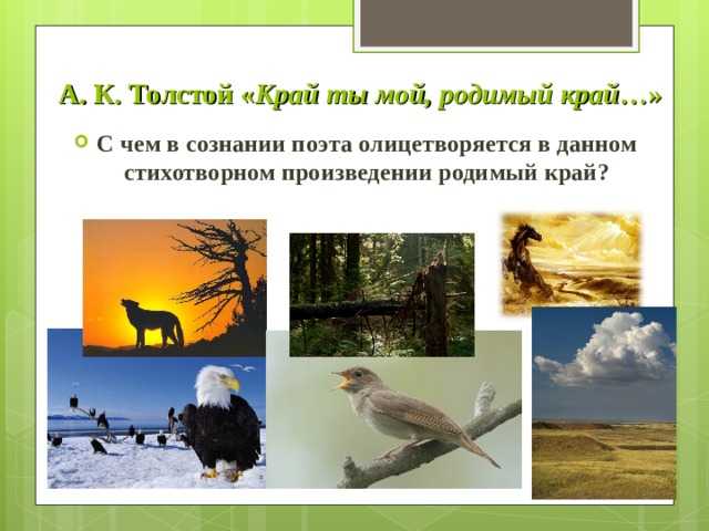 Алексей толстой ? край ты мой, родимый край - рустихи