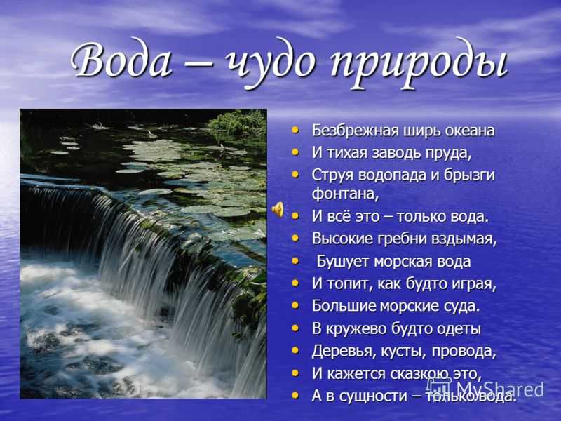 Рассказ о красоте воды - примеры интересных текстов