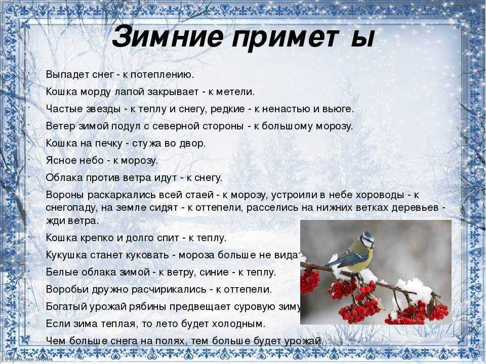 Народные приметы на зиму. зимние пословицы и поговорки