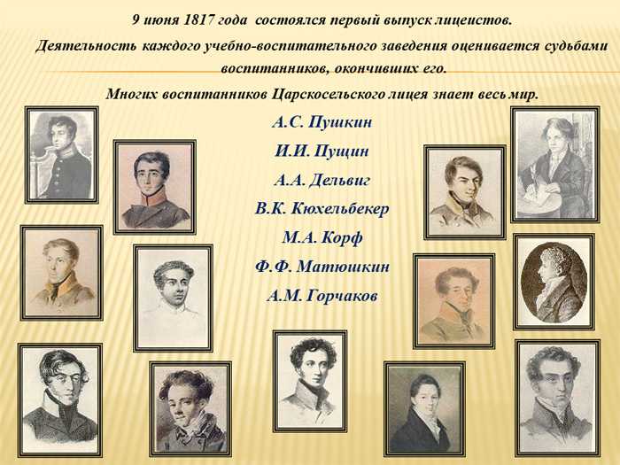 Лучшие друзья александра сергеевича пушкина в царскосельском лицее