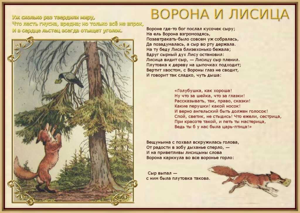 Басня «ворона и лисица»