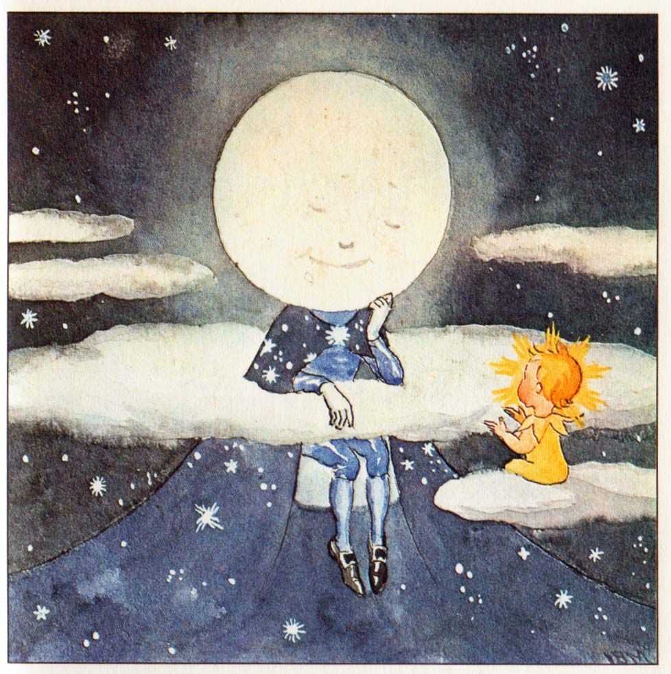 Сказка про лунный. Луна сказка. Луна иллюстрация. Луна иллюстрации детские. Лунная сказка.