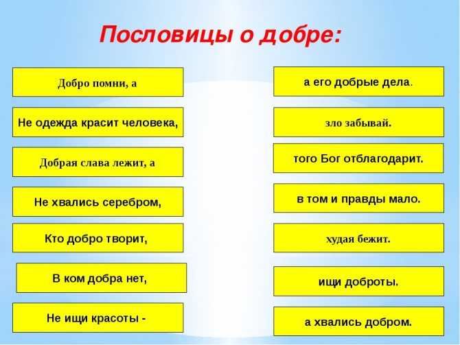 Пословицы и поговорки о добре и зле
