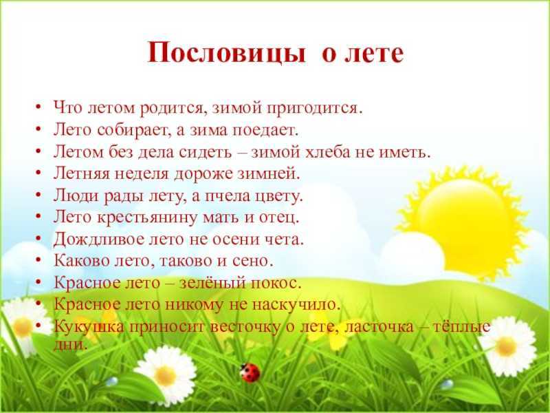 Загадки, пословицы, поговорки о времени года