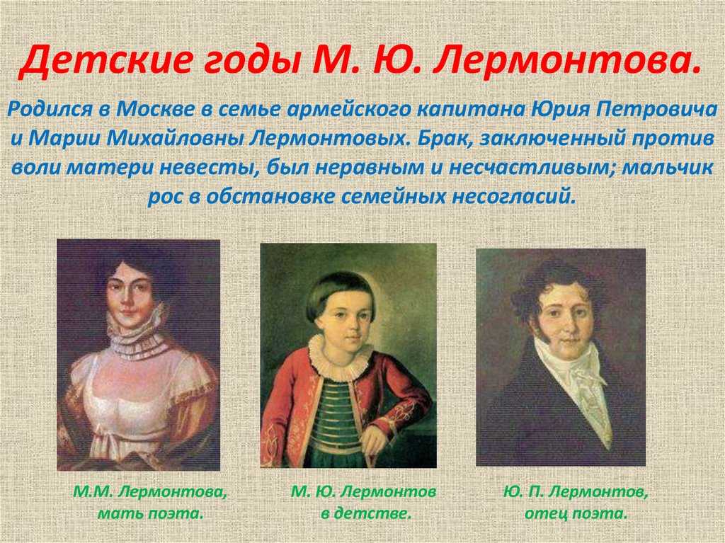Михаил юрьевич лермонтов