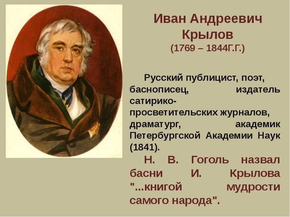Сочинение образы животных в баснях крылова