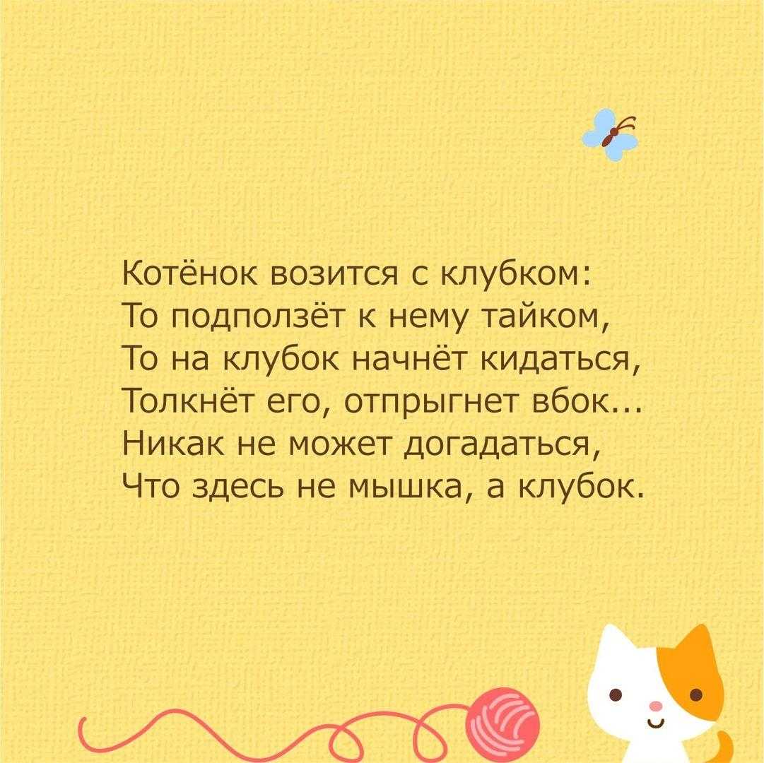 Стихи для детей про котов, кошек и котят | детские стихи