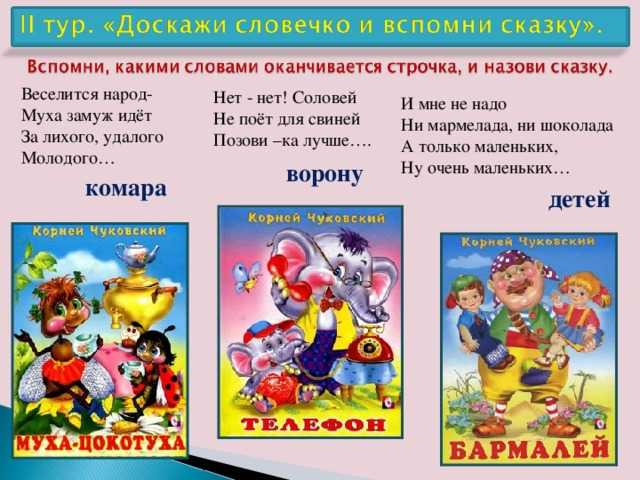 Увлекательная викторина по чуковскому к. и.