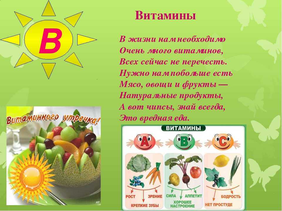 Короткие детские стихи о пользе витаминов. стихотворение «витамины»