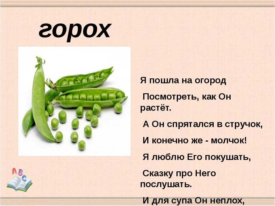 Детский час. стихи про горох для детей