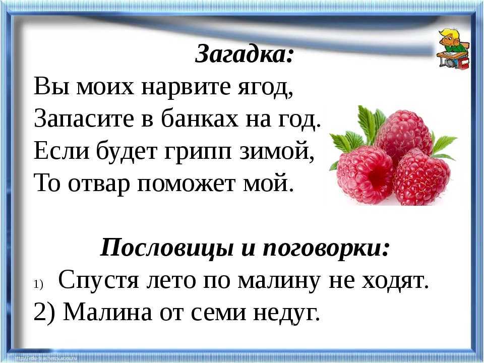 Варенье найти слово. Малина загадка. Загадка про малину. Пословицы и поговорки о Малине. Загадка о Малине.