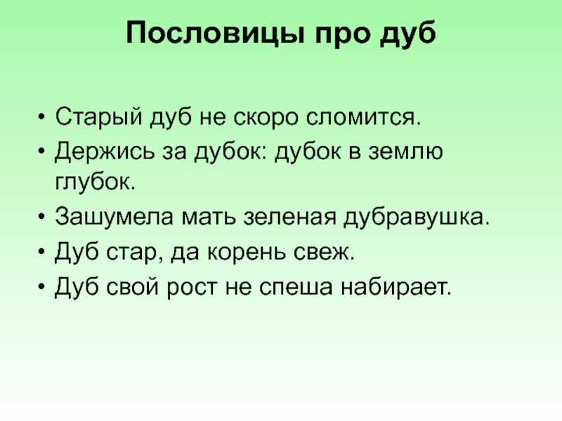 Пословицы и поговорки о деревьях » текст, видео, картинки